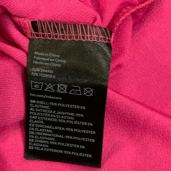 H&M Pink M Shift dress Ruching on side Minimalist Scandi Girl Normcore Mama - Picture 5 of 9